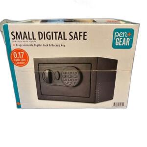 pen+GEAR Small Digital Safe w/ Programmable Lock & Backup Key - NEW IN BOX
